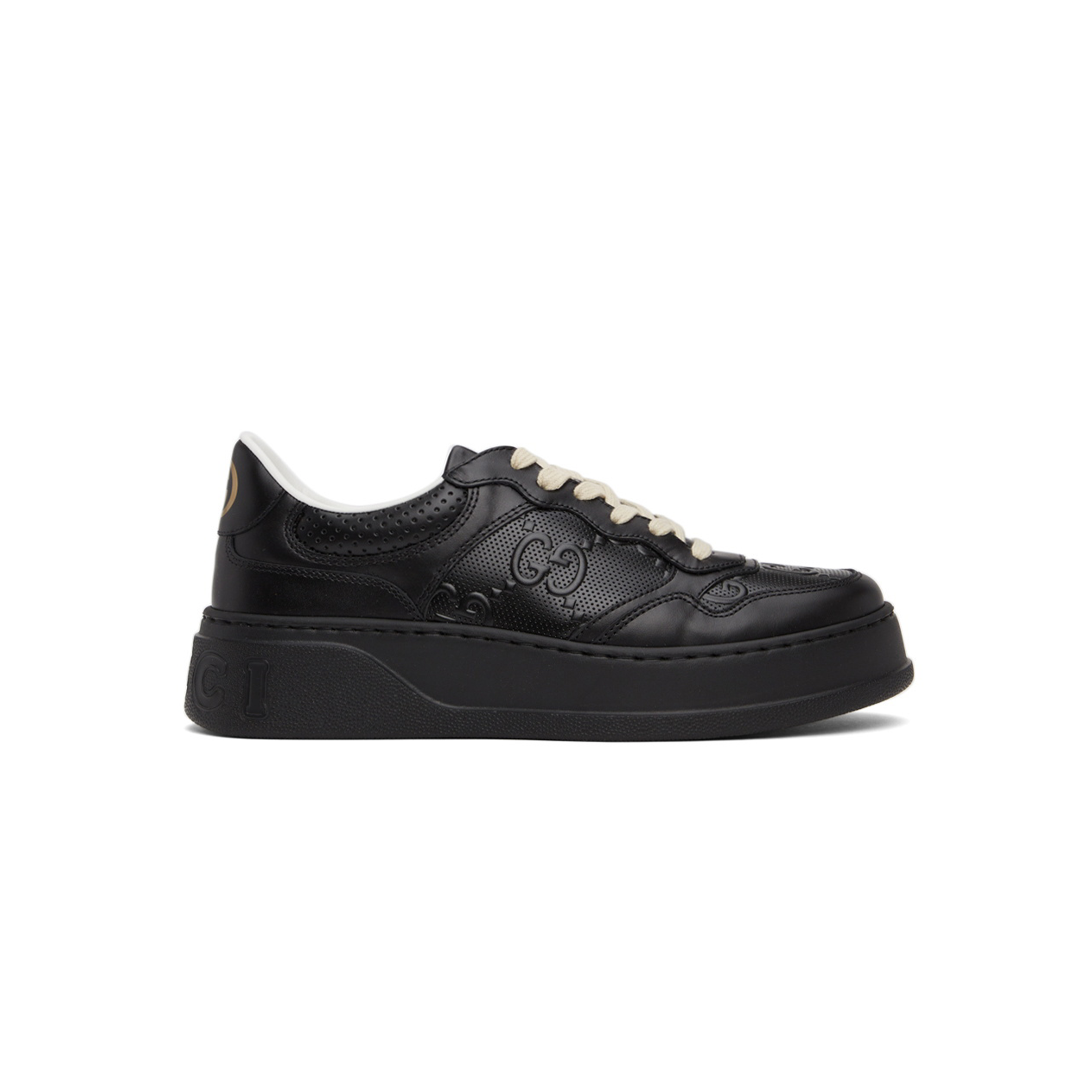 GUCCI BLACK GG EMBOSSED SNEAKERS 669582